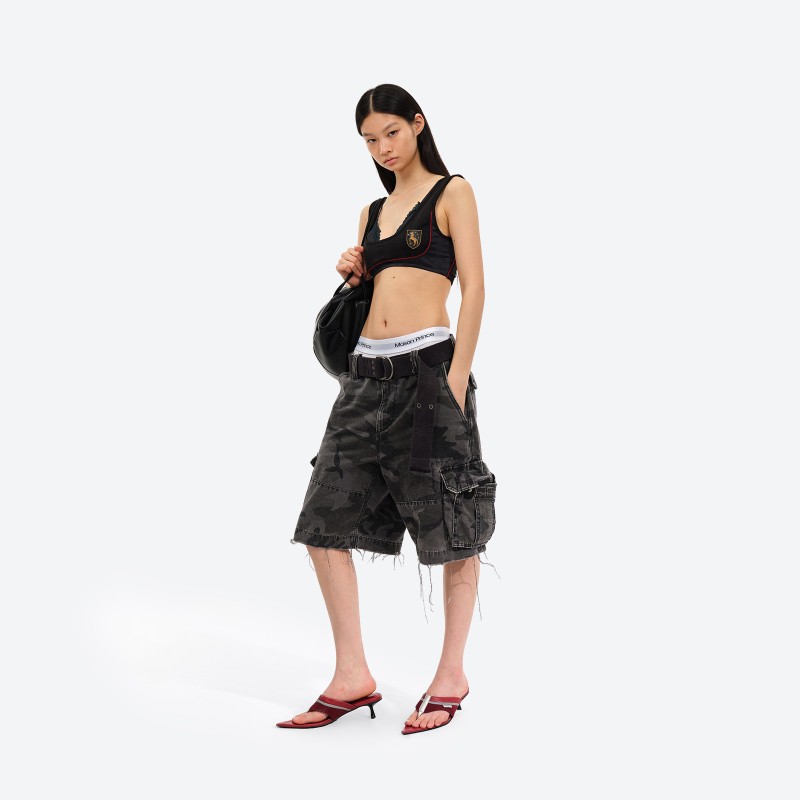 Camo Cargo Midi Shorts